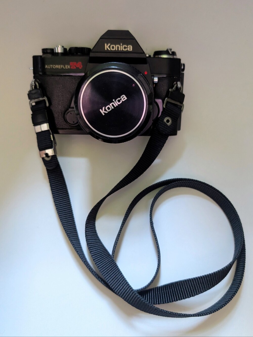 Vintage Autoreflex Konica T4 35mm SLR Camera w/50mm Lens, 80-200mm Zoom Lens